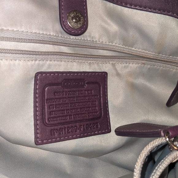Coach Ashley Pleated Satchel in Purple Leather - Picture 12 of 16